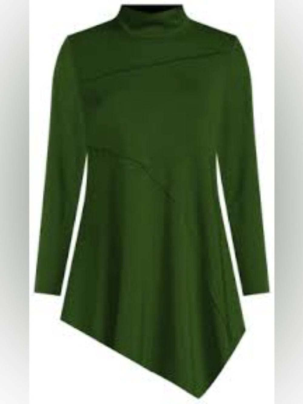 IC COLLECTION Soft Knit Mock Neck Long Sleeve Coordinating Top XL Hunter Green